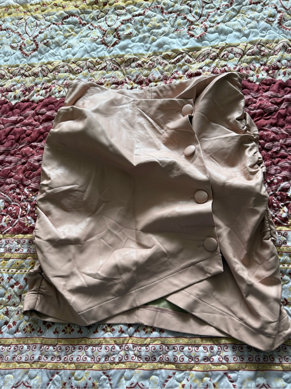 Button-Front asymmetrical Mini Skirt